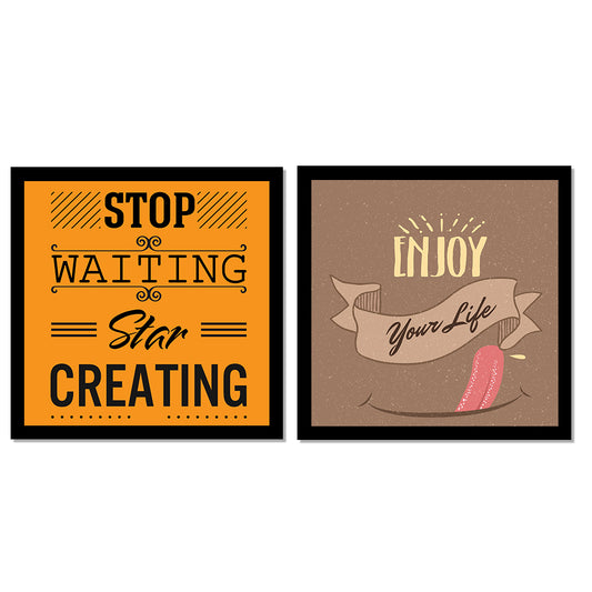 Framed Wall Paintings Inspiring Quotes For Office and Home - Set of 2