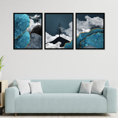 Modern Abstract Artwork Multi Frame Set of 3 Painting for Wall Decoration