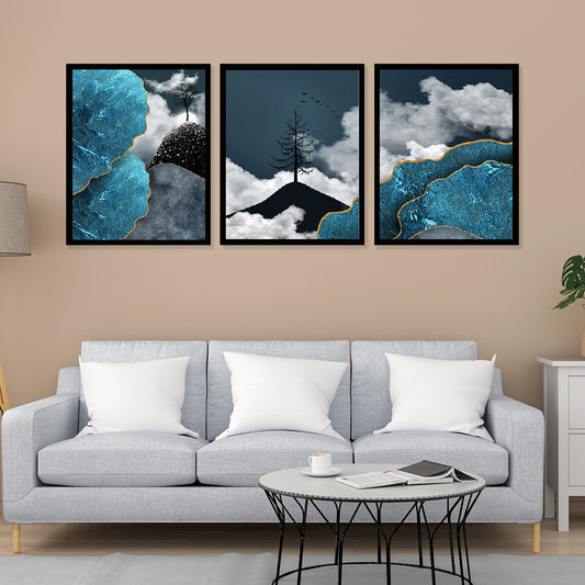 Modern Abstract Artwork Multi Frame Set of 3 Painting for Wall Decoration