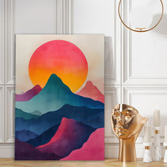 Canvas Painting Vibrant Sunrise Over Abstract Mountains Sunrise Dreams Canvas Art for Wall Decoration Elegant Little Girl Moder Art Stretched Wall Paintings