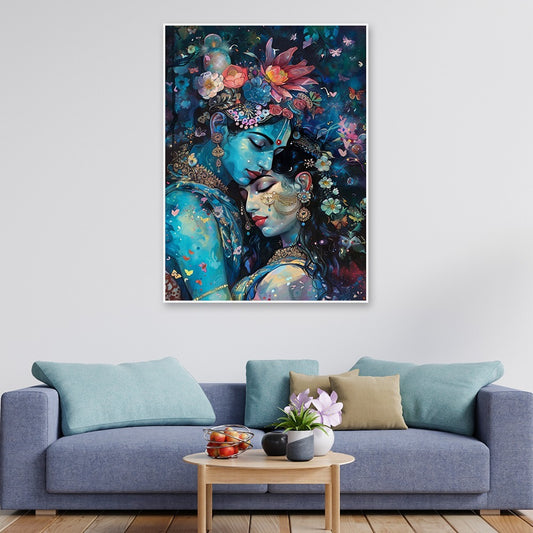 Lord Radha Krishna Govinda Canvas Wall Painting