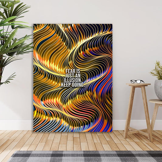 Fear Is an Illusion Motivational Abstract Canvas Painting for Wall Decoration Elegant Little Girl Moder Art Stretched Wall Paintings