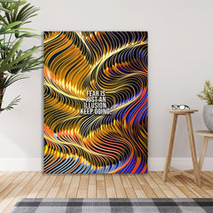 Fear Is an Illusion Motivational Abstract Canvas Painting for Wall Decoration Elegant Little Girl Moder Art Stretched Wall Paintings