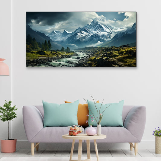 A Rugged Mountain Pass Winding Canvas Wall Painting