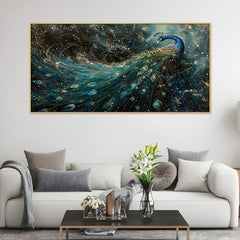 DEKORSTATION-Luxury-Blue-Peacock-Canvas-Wall-Painting-|-Elegant-Abstract-Bird-Art-with-Gold-Accents-Vastu-Painting-for-Living-Room,-Bedroom-&-Home-Decor