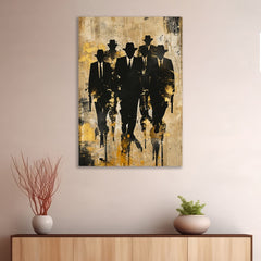 Bold and Powerful Noir Inspired Gangster Canvas painting for Fans and Collectors for Wall Decoration Elegant Little Girl Moder Art Stretched Wall Paintings