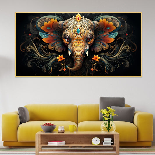 Majestic Elephant Mandala Canvas wall painting Vibrant Wall Art  Elegant Floating Frame Wall Paintings