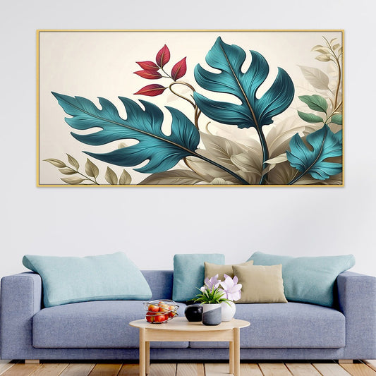 Beautiful Tropical green Leaf Canvas Modern Botanical canvas Wall painting for Elegant Home Decor