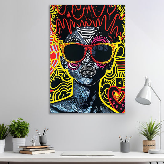 urban vibes colorful african lady face art canvas painting for Wall Decoration Elegant Roman Warrior Moder Art Stretched Wall Paintings