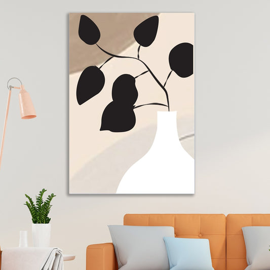 Modern Leaf Abstract Botanical Canvas Wall painting for Wall Decoration Elegant Modern Art Stretched Wall Paintings