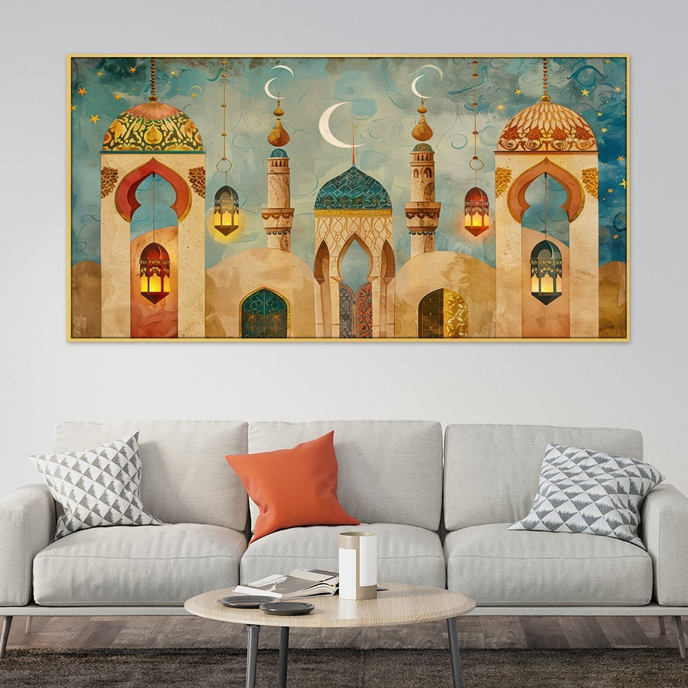 Illustration of a Mosque Canvas Art for Modern Décor