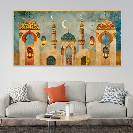 Illustration of a Mosque Canvas Art for Modern Décor