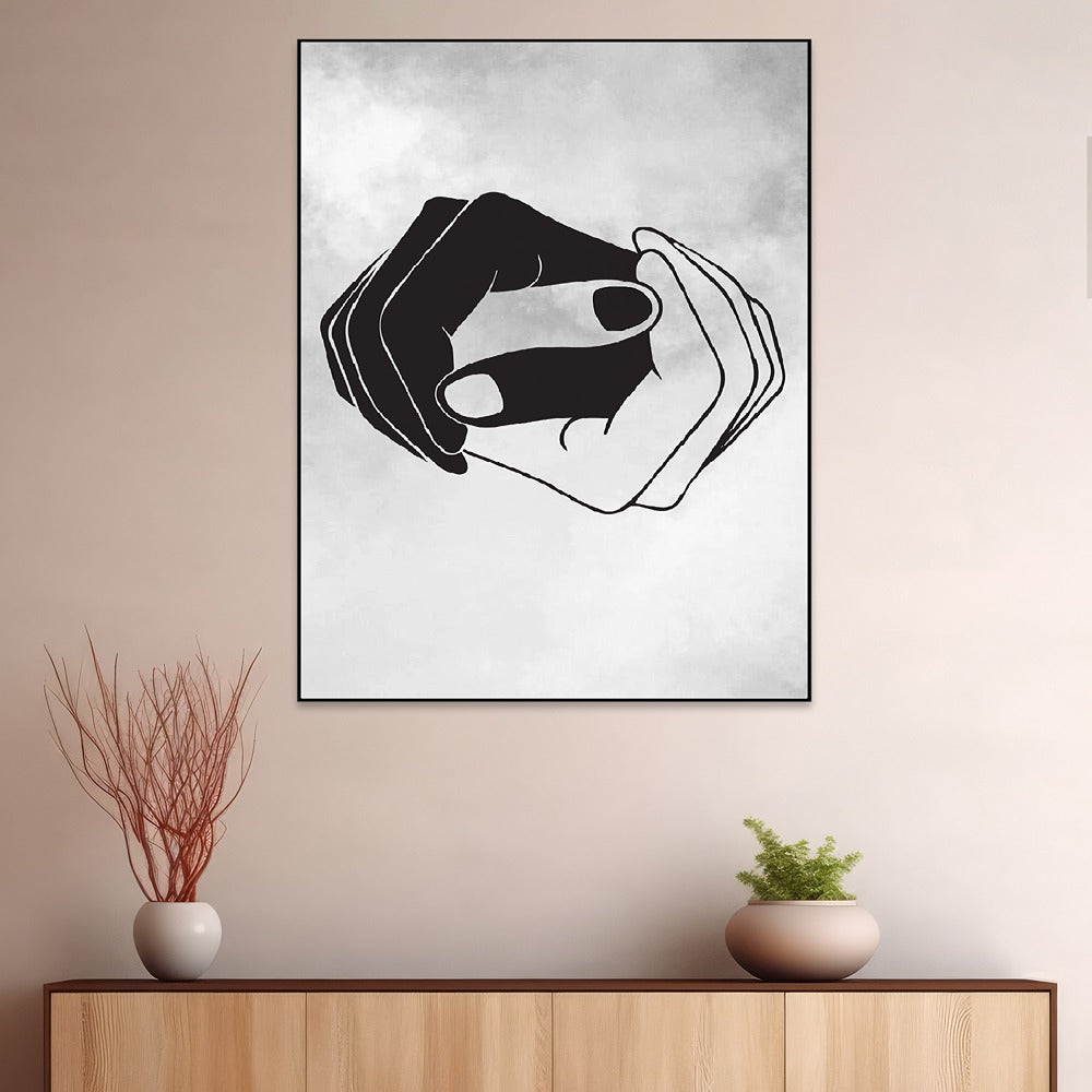 A Bridge of Hands Floating Frame Canvas Wall Painting