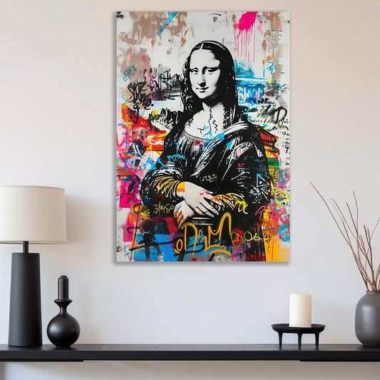 Mona Lisa Canvas Painting luxury street art Graffiti Pop Art Revolution canvas art for Wall Decoration Elegant Beautifull Mona Lisa Stretched Wall Paintings