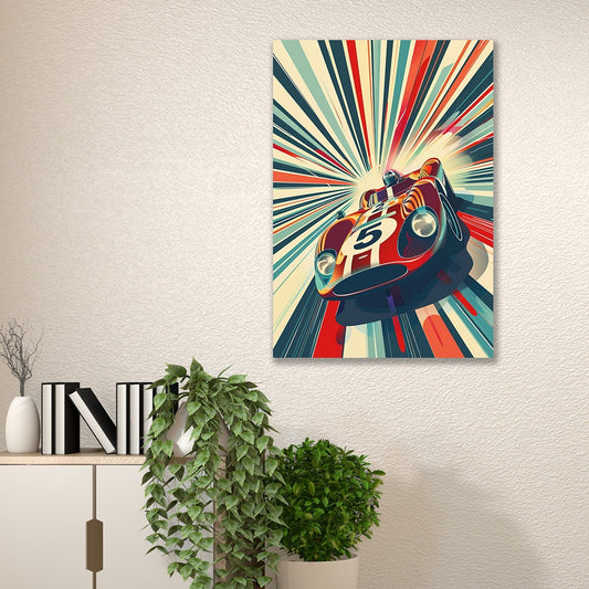 Retro Racer Canvas Wall Painting Wall Decoration Elegant Racer Car Stretched Wall Paintings