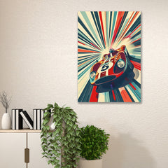 Retro Racer Canvas Wall Painting Wall Decoration Elegant Racer Car Stretched Wall Paintings