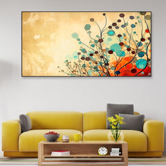 Abstract Floral Canvas Painting Modern Botanic Artwork