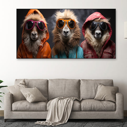 Group Of Dogs With Sunglass And Hood Canvas Wall Painting