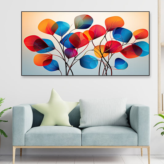 Abstract Botanical Canvas Modern Multicolor Leaf canvas Wall painting