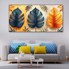 Multicolor Tropical Leaf Abstract Canvas Wall Painting