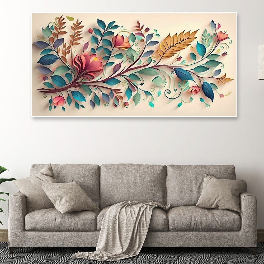 Dekorstatio Red And Orange Floral Canvas Wall Painting Vibrant Nature Inspired Wall Art