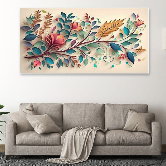 Dekorstatio Red And Orange Floral Canvas Wall Painting Vibrant Nature Inspired Wall Art