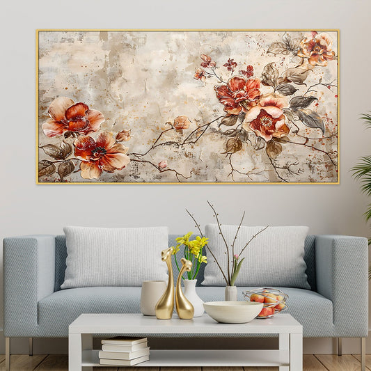 Elegant Vintage Floral Canvas wall painting Rustic Bloom Wall Art for Timeless Home Decor