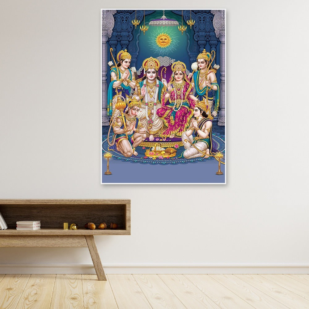 Lord Shri Ram Darbar Religious Canvas Wall Painting