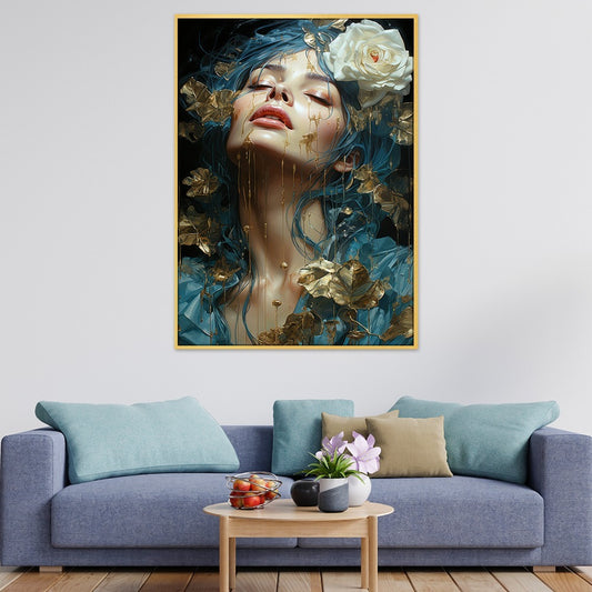 Ethereal Beauty luxury floral abstract woman Canvas wall painting Room Wall Decoration