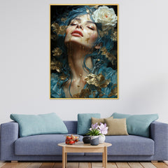 Ethereal Beauty luxury floral abstract woman Canvas wall painting Room Wall Decoration