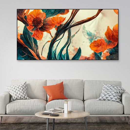 Vibrant Floral Elegance colour full Canvas Modern Abstract Flower Wall Art for Stylish Decor