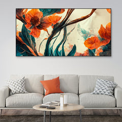 Vibrant Floral Elegance colour full Canvas Modern Abstract Flower Wall Art for Stylish Decor