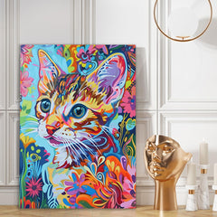 Colorful Cat Canvas Painting Fantasy Vibrant Abstract Canvas Wall Paintings