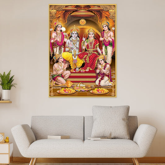 Art collection Shree Ram darbar Religious Frame Canvas Wall Painting