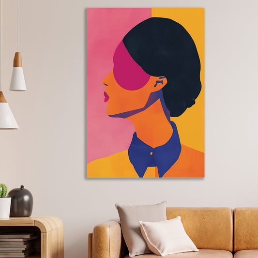 Modern Muse Abstract Musi cMode Woman in Bold Colors canvas Painting For Wall Decoration Elegant Beautifull Colourful Art Stretched Wall Paintings