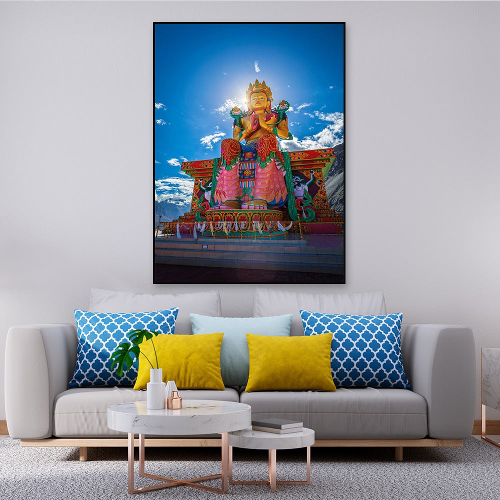 Buddhist Monastery Spiritual Lord Buddha Canvas Painting