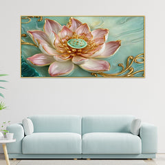 DEKORSTATION-Premium-Lotus-Flower-Canvas-Wall-Painting-|-Elegant-Gold-Pink-Floral-Wall-Art-Decor-for-Living-Room,-Bedroom,-Puja-Room-&-Luxury-Home-Interior