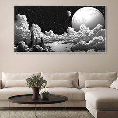 Galactic Dreamscape Cosmos Canvas painting Vintage Halftone Manga Space Fantasy canvas painting
