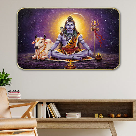 DEKORSTATION Premium Modern Art Wall Decor with Sparkle Lamination | Golden Slim Frame | Finished Surface | 11 x 14 Inch | Home, Office & Hotel Decor