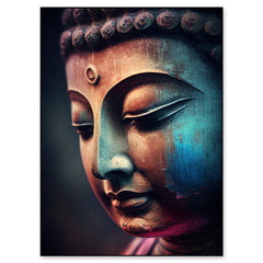 Spiritual and calm Buddha statue Face canvas painting  Office