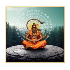 Meditating Lord Hanuman Ji Canvas Wall Painting
