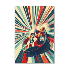 Retro Racer Canvas Wall Painting Wall Decoration Elegant Racer Car Stretched Wall Paintings