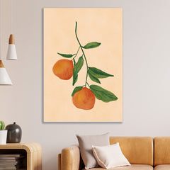 Rustic Orange Citrus Botanical Canvas Painting Minimalist Fruit Canvas Wall Art for Wall Decoration Elegant Modern Art Stretched Wall Paintings