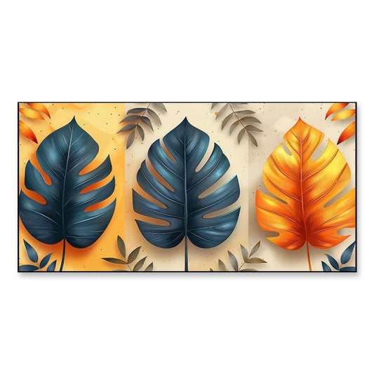 Multicolor Tropical Leaf Abstract Canvas Wall Painting