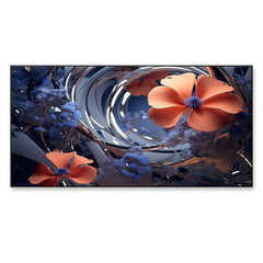 Blue and orange 3d bunch flower Canvas painting beautifull for Bedroom