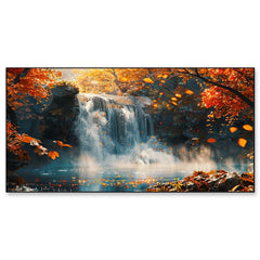 Autumn Cascade Bliss beautiful Waterfall nature Canvas wall painting  Decoration