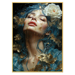 Ethereal Beauty luxury floral abstract woman Canvas wall painting Room Wall Decoration