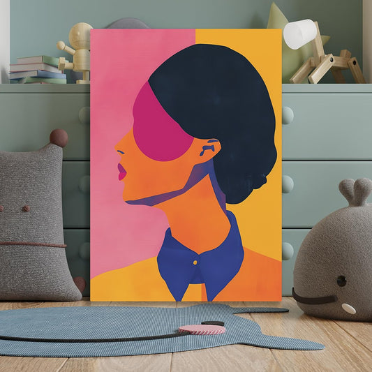 Modern Muse Abstract Musi cMode Woman in Bold Colors canvas Painting For Wall Decoration Elegant Beautifull Colourful Art Stretched Wall Paintings