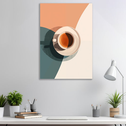 Modern Minimalist Coffee Art Abstract Espresso Cup Wall Canvas Painting Retro Color Palette Kitchen & Café Decor for Wall Decoration