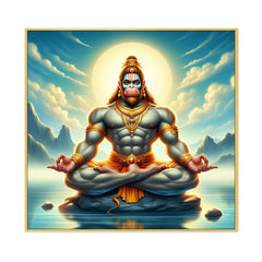 Meditating Lord Hanuman Ji Canvas Wall Painting